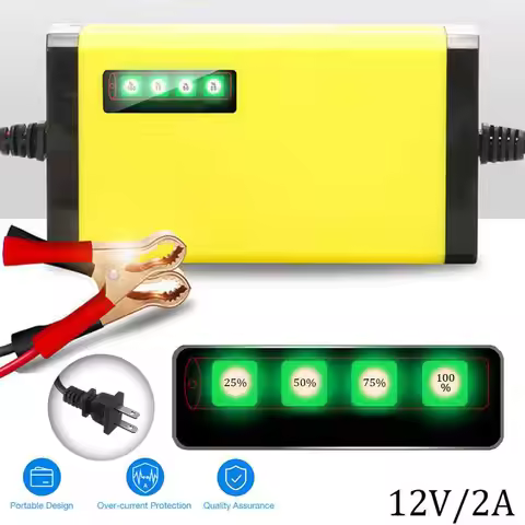 Portable 12V/2A Auto Car Battery Charger Truck Trickle Motorcycle Maintainer Boat New O6Q3