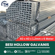 Harga Besi Hollow Galvanis 4x4 Cm (40 x 40) Tebal 1.2 mm Panjang  6 Meter Holo Berat dan Ukuran Per 