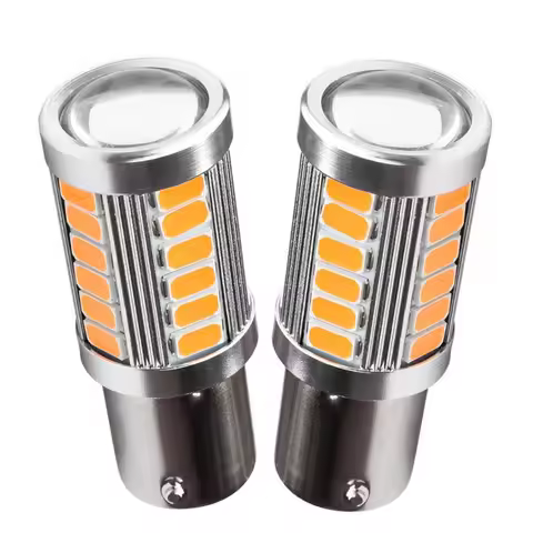2pcs 1156PY BAU15S PY21W 150 Degree 33 SMD 5630 1056 Orange Red CAR LED Parking Lamp Brake Turn Sign