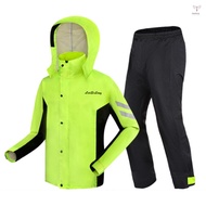 Cycling Raincoat and Pants Set for Women Men Waterproof Lightweight Reflective Motorcycle Windbreaker Jackets Pants with  Caps Pocket