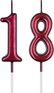 18th & 81st Birthday Candles, Red Number 18 81 Candle for Cake, Happy Birthday Cake Topper Decoratio