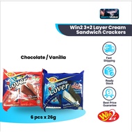 Win2 3+2 Layer Cream Sandwich Crackers 968F (6pcs x26g) Snack - Makanan Ringan biskut sandwich krim