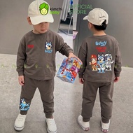 KIMCHIBABY Long Sleeve Set for Boys 190gsm High Quality Cotton Fabric with Bluey Pattern, Autumn and