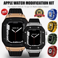 Modification Kit Metal Case + strap For iWatch Series 8 7 6 SE 5 4 44mm 45mm Luxury 2in1 iWatch Case and Strap