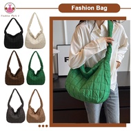 【Fashion Park】{2024-New}🌺Women Padding Shoulder Bag Casual Puffer Sling Bag Fashion Solid Messenger Bag Versatile Slouchy Shopping Bag