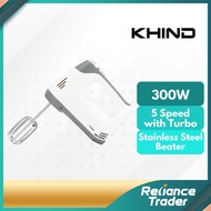 Khind 300W Hand Mixer 5 Speed with Turbo HM360