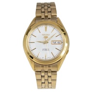 [Creationwatches] Seiko 5 Gold Tone Stainless Steel White Dial 21 Jewels Automatic SNKL26K1 Men's Watch