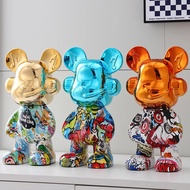 DJ Bear Statues Decorations Electroplating Resin Piggy Bank Sculpture Home Decoration Living Room Be