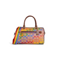 COACH CA615 ROWAN SATCHEL IN RAINBOW SIGNATURE CANVAS (