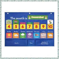 (SZHA) Kids Calendar First Weekly Calendar Children Date Weather Cognitive Pocket Chart Toys Hanging