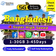 Bangladesh eSIM Ultra 5G/4G Data 3-45Days|Total 1GB-30GB Data High Speed Travel eSIM Package