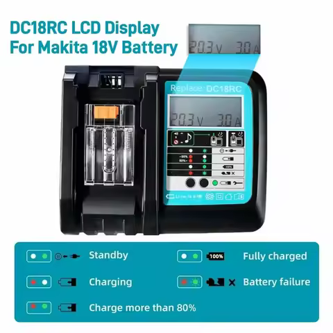 DC18RC Li-ion Battery 3A Charger for Makita 18V 14.4V BL1860B,BL1850B,BL1840,BL1830,BL1820,BL1415,BL