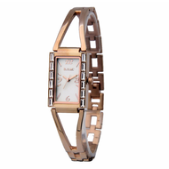 B.U.M Equipment Quartz Movement Crystal Stainless Steel Rose Gold Color Casual Elegant Rectangle Sha