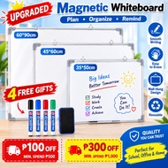 Double-Sided Magnetic Whiteboard Aluminum Frame Wall-Mounted 4 Markers + Eraser