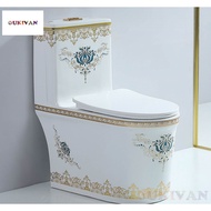 Ceramic Sitting Toilet With Luminous Tandas Duduk Seramik Large Water Trap Siphonic Strong Flush Ant