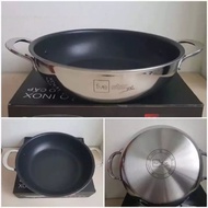 Fivestar 430 stainless steel non-stick pan with 2 handles 18cm. Free 5 stainless steel spoons
