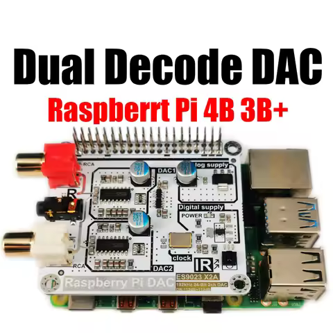 Volumio Moode Raspberry Pi 4B HIFI Dual Decode DAC ES9023 I2S Digital Audio Music Player Sound Card 
