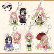 Demon Slayer Anime Keychain Women Kanroji Mitsuri Iguro Obanai Kawaii Acrylic KeyChain