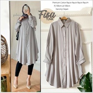 Fisa Tunik Jumbo KANCING HIDUP Oversize WOLLYCREPE