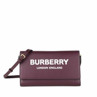 🖤 鑒定師的收藏 🖤 Burberry Hazelmere WOC 印花 LOGO 小牛皮斜背長夾 | Printed Logo Leather