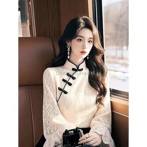 2026 vintage temperament literature art qipao top chinese traditional improved daily elegant top cla