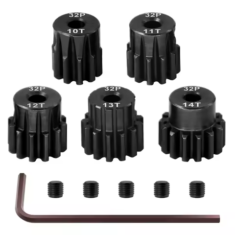 5pcs Steel Hardened 32P Pinion Gears 10T 11T 12T 13T 14T 3.175mm Shaft for Traxxas Arrma HSP HPI AXI