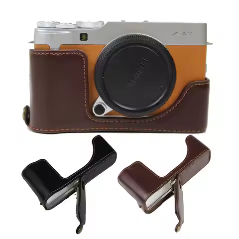 Genuine Real Leather Half Body Bottom Case Cover For Fuji Fujifilm XA5 X-A5 XA7 XA10 XA20 Camera Ski