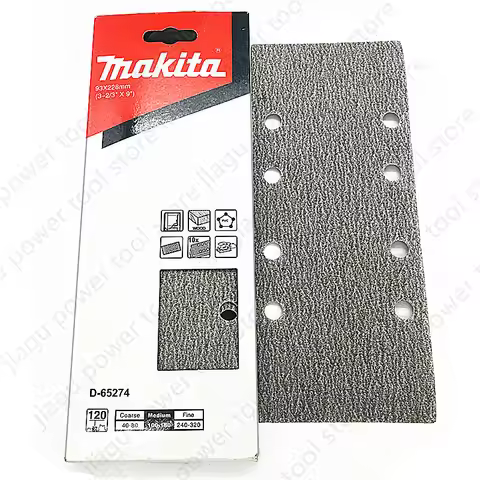 10 pcs White coated sandpaper D-65274 For Makita BO3700 M9201B M9203B 9035H Electric tool parts