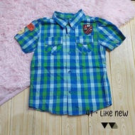 blue & green checkered kids polo for 4 years old thrifted from ukay bale