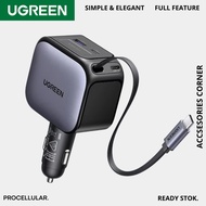 Ugreen Retractable Car Charger 60W 90W 145W Built in Type C Cable