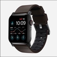 【NOMAD】 Apple Watch SE/7/6/5/4 專用 防水 機能皮革 錶帶 (棕皮黑扣) 38/40/41