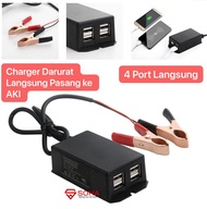 MLD-2021 Charger HP Aki Motor 4 Port USB Casan Aki Mobil 5V 3.1A Output USB Power