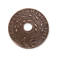 Original uang koin kuno 1 cent nederlandsch indie 1945