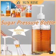 1600ml Sugar Pressure Bottle Honey Sauce Ketchup Bottle with 5CC10CC Pump Syrup Dispenser with Scale
