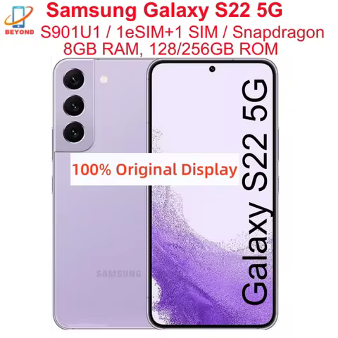 Unlocked Samsung Galaxy S22 5G S901U1 Original 6.1" AMOLED RAM 8GB ROM 128/256GB Snapdragon NFC Octa
