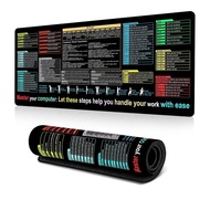 Waterproof Mouse Pad Excel Cheat Sheet Desk Pad Large Gaming Desk Mat for Keyboard and Mouse Compute