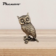 phenovo Brass Owl Figurine Sturdy Elegant Craftsmanship Office Statue Animal Ornament