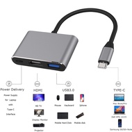 Fast Delivery From Thailand 3In1 Type C to HDMI+USB3.0+PD Mobile Phone Tv Cable 4k HD Video Converte