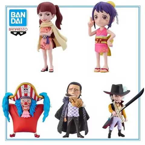 Original Anime One Piece Shinobu Kurozumi Tama Buggy Dracule Mihawk Sir Crocodile WCF Action Figures