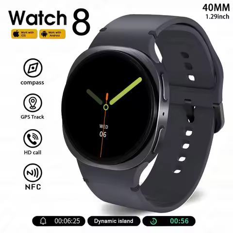 2025 New style Watch 8 MIni GPS NFC SmartWatch Men 360*360AMOLED Screen Heartrate Bluetooth Call IP6