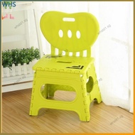 Foldable plastic bench children backrest folding stool thickened plastic portable stool outdoor leisure chair home student small bench non-slip