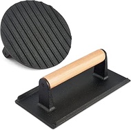 HaSteeL 2Pcs Cast Iron Bacon Press, Smash Burger Press for Teppanyaki Flat Top Griddle, Heavy Duty R