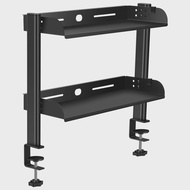 2 ชั้น CLAMP-ON ชั้นวางของไม่มีเจาะโต๊ะ Organizer Rack ประหยัดพื้นที่ปรับโลหะคอมพิวเตอร์ Desktop CLA