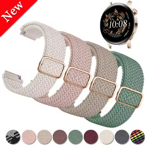 20mm Elastic Braided Strap For Huawei watch GT2 42mm/ 2 Sport/ Honor ES/ GT 3 42mm Band Bracelet For