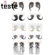 Real Human Hair Fake Bangs Reusable Fake Edges Hair Extensions Lace Hairline Invisible Hair Stripes