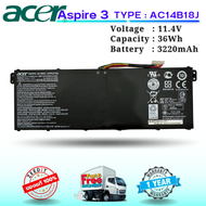 (ส่งฟรี ประกัน 1 ปี) Acer แบตเตอรี่ Acer Aspire 3 A315-55G E15 ES1-512 ES1-522 ES1-571 Series AC14B1