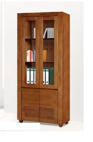 [MDF] 2 Door Book Cabinet With Glass Door