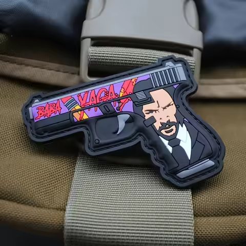 John Wick BABAYAGA Pencil Glock 3D PVC Velcros Patch Hook Loop Tactical Morale Badge, Embroidered fo