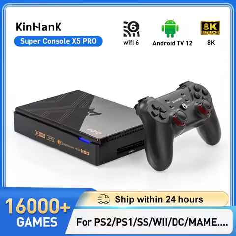Kinhank Super Console X5 PRO Retro Video Game Consoles Plug and Play 4T with 16000 Games for PS2/WII