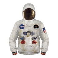 ขนาดเด็กนักบินอวกาศ NASA Apollo Hoodie 3D พิมพ์ยานอวกาศเด็กเสื้อแจ็คเก็ต Zip-Up